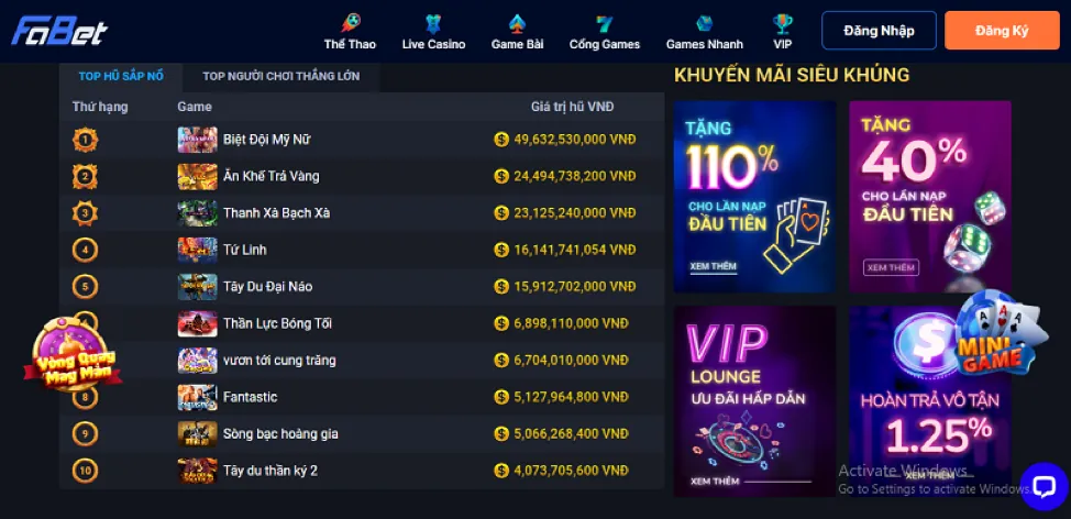 Màn hình ứng dụng vnd789 link vào trên Android
